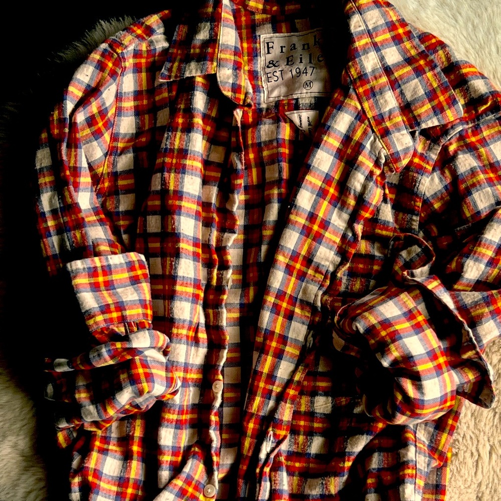 Frank and Eileen flannel red blue yellow Medium